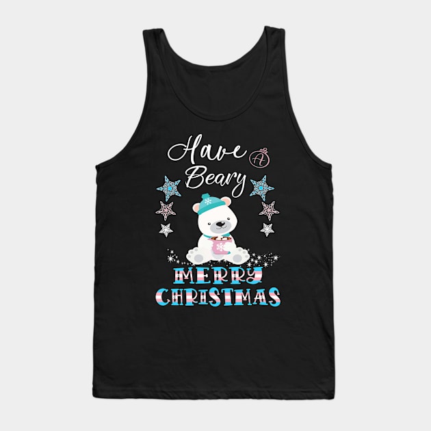 Transgender Holiday X-mas Cute Have A Beary Christmas Gift Tank Top by Kimmicsts